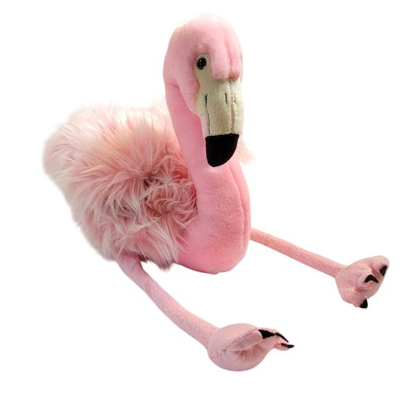 Pink Flamingo Stuffed Animal Plush Toy Bird Long Legs 17" Fluffy Wild Republic - Picture 1 of 16